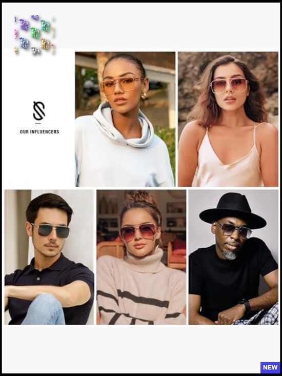 Retro Oversized Square Sunglasses Unisex Double Bridge Metal Frame UV Protection main image 6